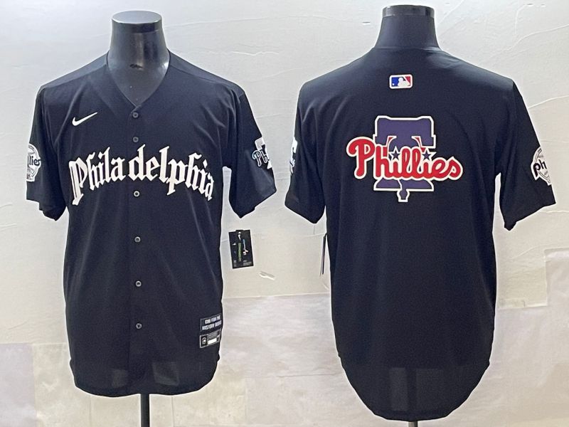 Men 2025 Philadelphia Phillies Blank Black Five generations Joint Name Nike MLB Jersey style 4